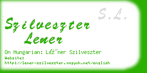 szilveszter lener business card